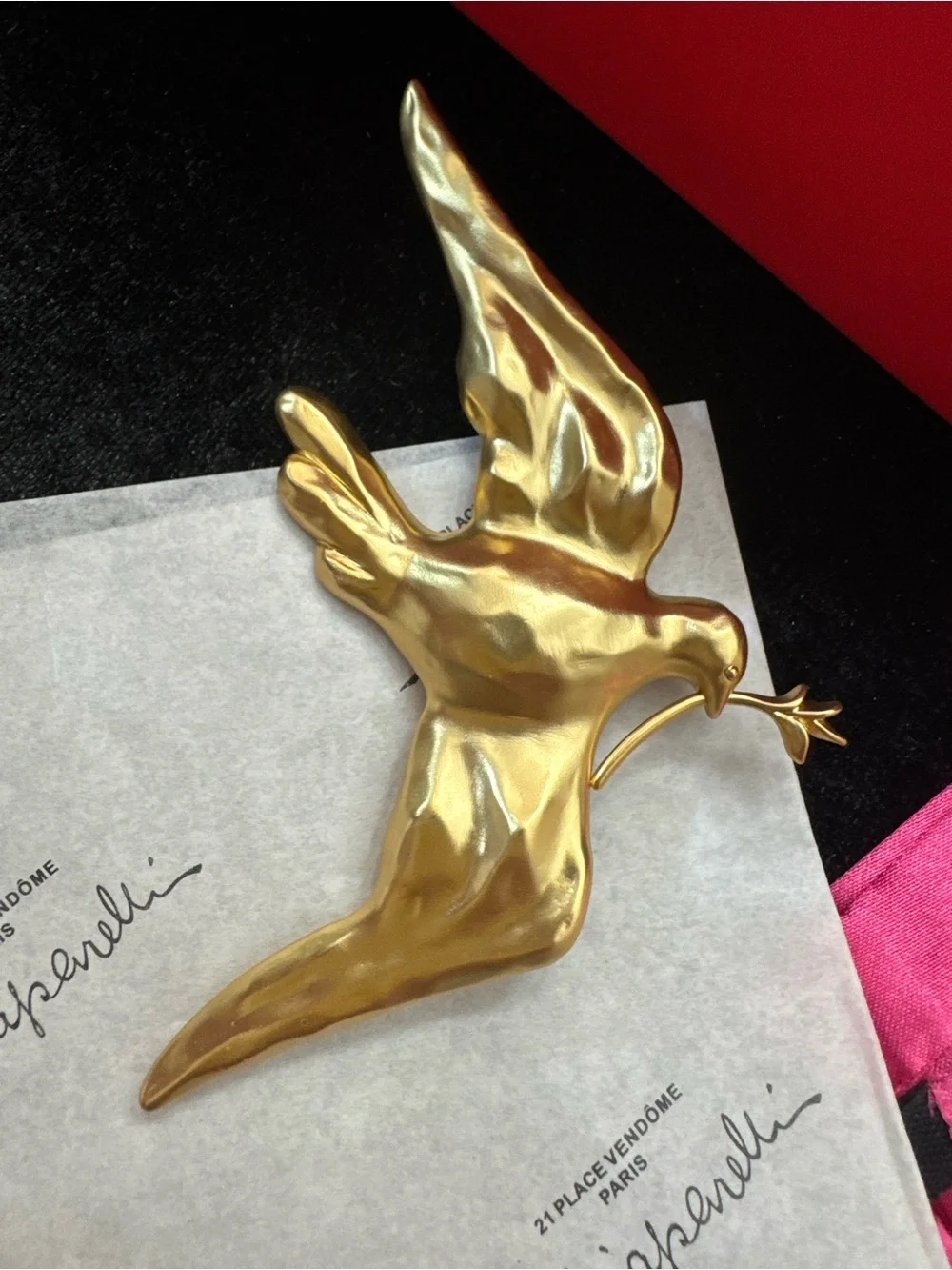 Schiaparelli inspired Dove of peace Dove Ornament Brooch